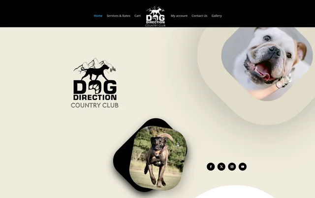 Screenshot of the Dog Direction Country Club homepage, supplied by WOTS