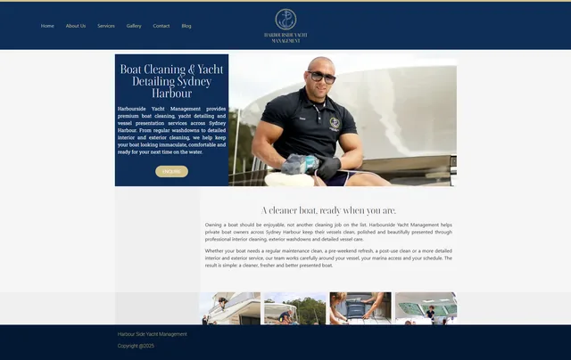 Harbourside Yacht Management website rebuild in progress, based on another company’s original design